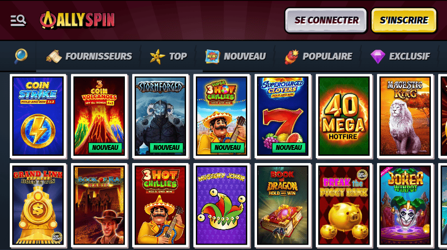 Jeux sur AllySpin Casino Jouer Maintenant au AllySpin3 FR avec le Plus Populaires Machines à Sous